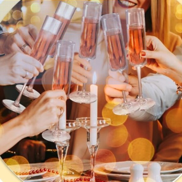 NIB rachel Zoe modern acrylic champagne glasses 5.5 oz - Picture 5 of 7